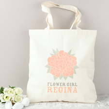Rose Flower Girl Personalized Cotton Tote