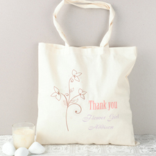 Modern Flower Girl Personalized Cotton Tote