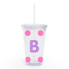 Design Your Own Pink Large Dot Insulated Tumbler