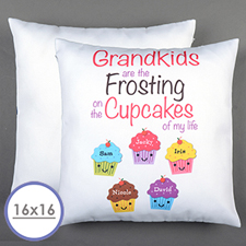 Five Cupcakes Personalized Pillow Cushion Cover 16