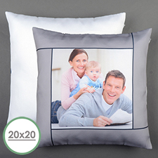 Grey Personalized Large Pillow Cushion Cover 20