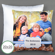 Blue Frame Personalized Large Pillow Cushion Cover 20