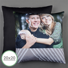 Grey Print Personalized Large Pillow Cushion Cover 20
