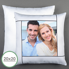 White Personalized Large Pillow Cushion Cover 20