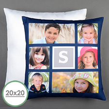 Navy Collage Personalized Large Pillow Cushion Cover 20