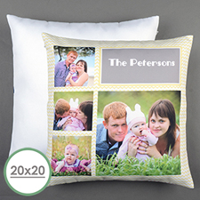 Lemon Chevron Collage Personalized Large Pillow Cushion Cover 20