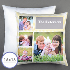 Lemon Chevron Collage Personalized Pillow Cushion Cover 16