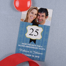 Blue Anniversary Plate Personalized Photo Magnet