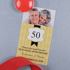 Gold Anniversary Plate Personalized Photo Magnet
