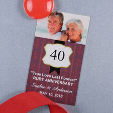 Red Anniversary Plate Personalized Photo Magnet