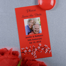 Create And Print Red Bloom Personalized Photo Magnet 2x3.5 Card Size