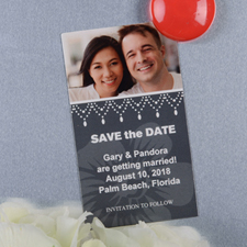 Create And Print Grey Luster Photo Save The Date Magnet 2x3.5 Card Size