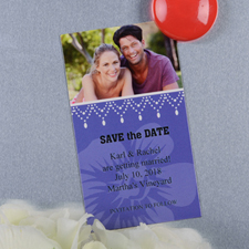 Create And Print Plum Luster Photo Save The Date Magnet 2x3.5 Card Size