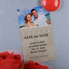 Create And Print Cream Luster Photo Save The Date Magnet 2x3.5 Card Size