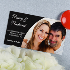 Create And Print Black Simple Personalized Photo Magnet 2x3.5 Card Size