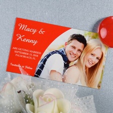 Create And Print Red Simple Personalized Photo Magnet 2x3.5 Card Size