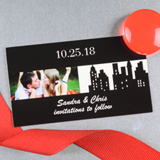 Create And Print Black New York City Personalized Photo Wedding Magnet 2x3.5 Card Size