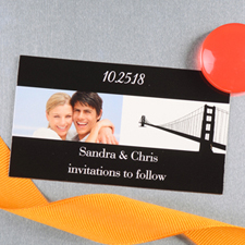 Create And Print Black San Francisco Personalized Photo Wedding Magnet 2x3.5 Card Size