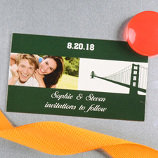 Create And Print Grey San Francisco Personalized Photo Wedding Magnet 2x3.5 Card Size