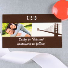 Create And Print Brown San Francisco Personalized Photo Wedding Magnet 2x3.5 Card Size