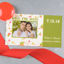 Create And Print Green Daisy Personalized Save The Date Magnet 2x3.5 Card Size