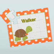 Polka Dot Turtle Personalized Kids Puzzle