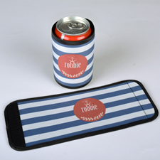Blue Stripe Personalized Can And Bottle Wrap