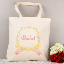 Chalkboard Red Floral Personalized Tote