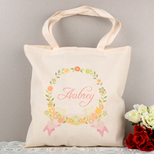 Chalkboard Pink Floral Personalized Tote