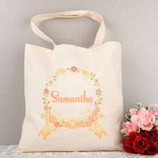 Chalkboard Yellow Floral Personalized Tote