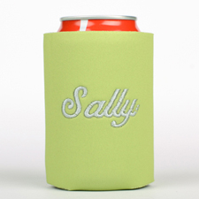 Lime Monogrammed Personalized Embroidered Can Cooler