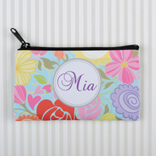 Tropical Floral Personalized Cosmetic Bag 6X9