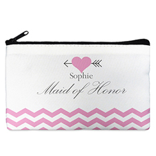 Pink Love Arrow Personalized Cosmetic Bag, Medium