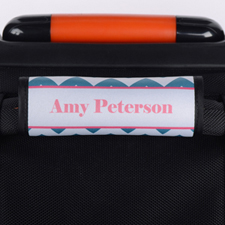 Peacock Chevron Pink Personalized Luggage Handle Wrap
