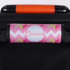 Cute Pink Chevron  Personalized Luggage Handle Wrap