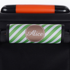 Green Stripe Personalized Luggage Handle Wrap