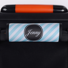 Peacock Stripe Personalized Luggage Handle Wrap