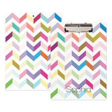 Colorful Zig Zag Personalized Clipboard