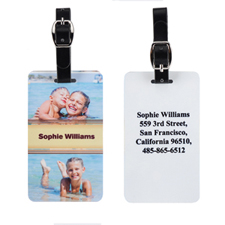 Two Collage Personalized Text Luggage Tag