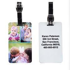 Three Collage with Custom Contact Luggage Tag