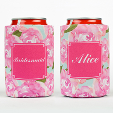 Watercolor Rose Personalized Can Cooler