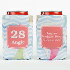 Watercolor Sail Personalized Can Cooler