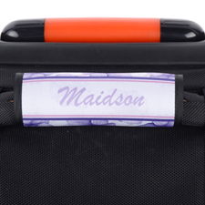 Purple Pansy Personalized Luggage Handle Wrap