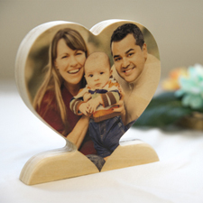 Personalized Wooden Photo Heart For Mom Decor
