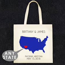Personalized US Map Wedding Tote - Heart_copy