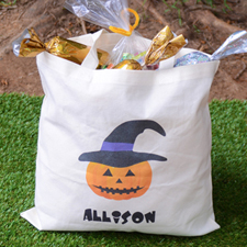 Witch Pumpkin Personalized Trick or Treat Bag