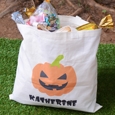 Pumpkin Personalized Trick or Treat Bag