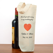 Wedding Thank You Personalized Cotton Wine Tote