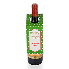 Banner Merry X’Mas Personalized Wine Tag, set of 6