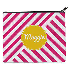 Red Stripe Personalized 8X10 Cosmetic Bag